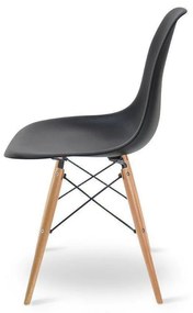 Cadeira Eiffel Eames Base Madeira Sala de Jantar Preto R02 - D'Rossi