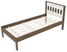 Cama de Solteiro Madeira CM8006 Nogal/Branco - Tecno Mobili