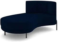 Chaise Longue Divã 164cm Braço Direito Logus D06 Veludo Azul - Mpozena