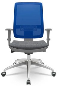 Cadeira Brizza Diretor Grafite Tela Azul com Assento Concept Granito Base Autocompensador Aluminio - 65779 Sun House