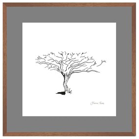 Quadro Decorativo Figurativo Arvore da Vida Algarrobo Caule Preto e Branco - CZ 44062