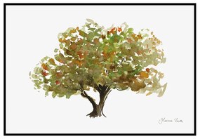 Quadro Decorativo Figurativo Arvores da Vida Corticeira Verde e Marrom - CZ 44113