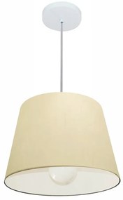 Lustre Pendente Cone Md-4240 Cúpula em Tecido 30/40x30cm Algodão Crú - Bivolt