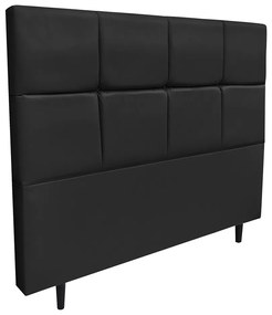 Cabeceira Roma para Cama Box Solteiro 90 cm Corino Preto - D'Rossi