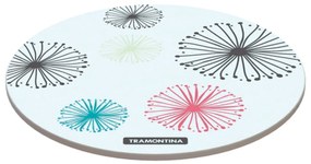 Tábua Redonda Tramontina em Vidro Branco com Estampa Colorida 25 cm -  Tramontina