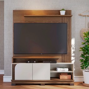 Estante de TV 65 Polegadas 152cm Itaim Amendoa/Off White Matte C04 - D'Rossi