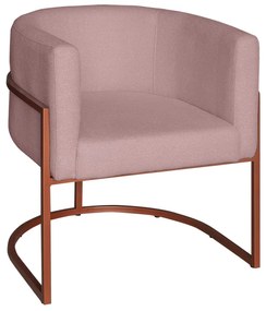 Poltrona Base Industrial Bronze Sala de Estar Lety Veludo S05 - D'Rossi - Rose