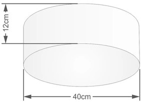 Kit Plafon Cilíndrico Md-3005 e Pendente Md-4019 Cúpula em Tecido 40cm Algodão Crú - Bivolt