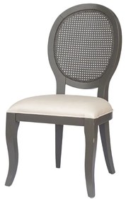 Cadeira Delicate Palha - Cinza Imperador - Facto Dunas e Palha Pintada Sextavada  Kleiner