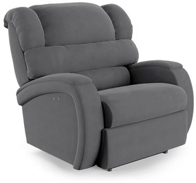 Poltrona do Papai Reclinável Napoli Power Touch Massagem Veludo Cinza FH1 - D'Rossi