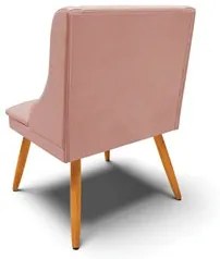 Kit 2 Cadeiras Estofadas para Sala de Jantar Pés Palito Lia Veludo Ros