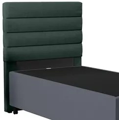 Cabeceira com Base para Cama Box Solteiro 88x188cm Hit ID5 Linho Verde