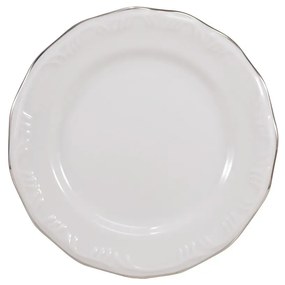 Prato Sobremesa 19Cm Porcelana Schmidt - Dec. Filetado Prata Pomerode 0012