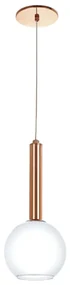 Pendente C/ Globo Ø12X28Cm Metal E Vidro 1 X G9 Globo Ø12Cm |Old Artis... (DOURADO ESCOVADO, FOSCO)