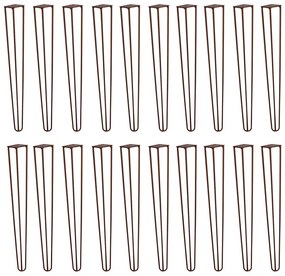 Kit 20 Pés de Metal 60 CM Hairpin Legs Mesa de Canto Aparador Bronze G41