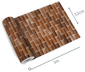 Papel de parede adesivo tijolo marrom