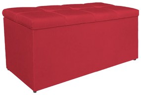 Calçadeira Estofada Manchester 90 cm Solteiro Suede Vermelho - ADJ Decor