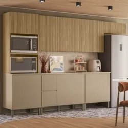Armário de Cozinha CP07 Com Tampo 120cm Minsk Vanilla/Freijó Z06 - Mpo