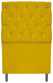 Cabeceira Estofada Liverpool 90 cm Solteiro Suede Amarelo - ADJ Decor