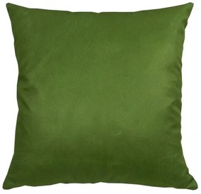 Capa de Almofada Prado em Suede Tons de Verde Bandeira 45x45cm - Liso Verde - Com Enchimento