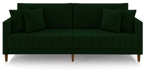 Sofá Living Decorativo Hamburgo 2 Lugares 156cm com Almofadas Pés em Madeira Veludo Verde G33 - Gran Belo