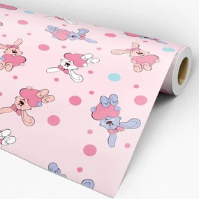 Papel de parede adesivo animal coelhos coloridos