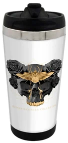 Copo Térmico 500ml Inox Caveira Besouro Dourado e Branco
