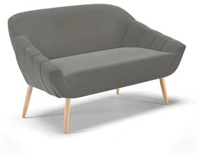 Namoradeira 02 Lugares Giovana Suede Pés Palito Natural - D'Rossi - Grafite