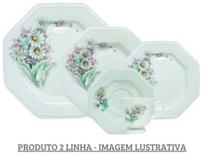 Aparelho De Jantar E Chá Porcelana Schmidt 30 Peças - Dec. E650 2° Linha