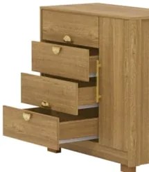 Cômoda Para Quarto 93cm Com Espelho Nara Nature V02 - Mpozenato