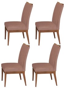 Conjunto 4 Cadeira Decorativa Leticia Veludo Crepe