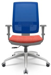 Cadeira Brizza Diretor Grafite Tela Azul Assento Concept Rosê Base RelaxPlax Alumínio - 65948 Sun House