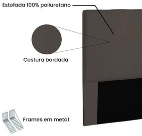 Cabeceira Arizona Para Cama Box Solteiro 90 cm Suede Café - D'Rossi