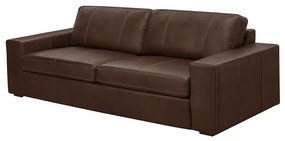 Sofá Decorativo Agatha 2 Lugares Sala de estar 205cm Pés em Madeira Couro Marrom Chocolate G88 - Gran Belo