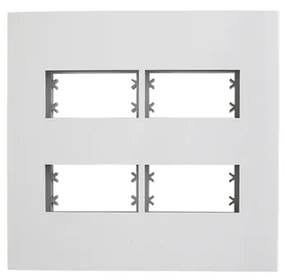 Placa Com Suporte 4x4 4 Modulos Branco Inova Pro