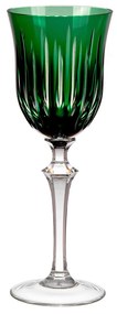 Taça de Cristal Lapidado p/ Vinho Branco 37 - Verde  Verde Escuro