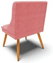 Kit 4 Cadeiras Estofadas para Sala de Jantar Pés Palito Lia Suede Rosê