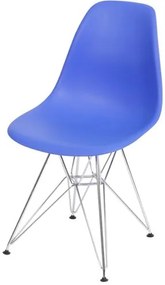 Cadeira Eames Polipropileno Azul Escuro Base Cromada - 40790 Sun House