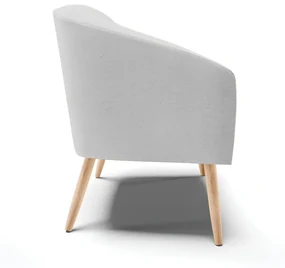 Poltrona Decorativa Pé Palito Natural Stella Linho D03 - D'Rossi - A05 Cinza