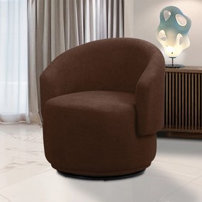 Poltrona Decorativa Orgânica Giratória Névoa Bouclê E03 - D'Rossi - Marrom
