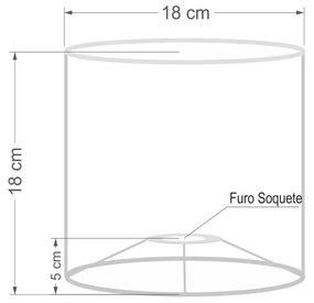 Cúpula abajur e luminária cilíndrica vivare cp-7005 Ø18x18cm - bocal nacional