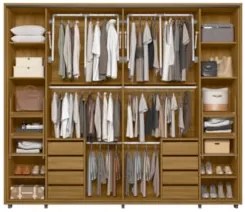 Guarda Roupa Casal 278cm 2 Portas 8 Espelhos Mya Opala/Cumaru Z10 - Mp