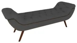 Puff Recamier Calçadeira 140cm Pés Palito Madeira Vêneto Z37 Veludo Ch