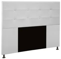 Cabeceira Cama Box Casal 140cm Safira Sintético Branco Z51 - Mpozenato