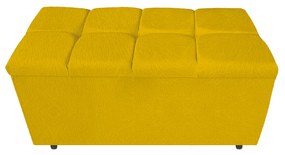 Calçadeira Estofada Manchester 100 cm Solteiro Suede Amarelo - ADJ Decor