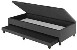 Bicama Casal Box com Baú 138x188cm Samy S05 Sintético Preto - Mpozenat