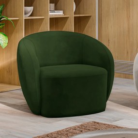 Kit 2 Poltronas Decorativas Sala de Estar Íbis Encosto Fixo Veludo Verde G33 - Gran Belo