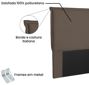 Cabeceira Garden Para Cama Box Solteiro 90 cm Suede - D'Rossi - Caramelo