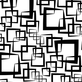 Adesivo geométrico quadrado preto e branco