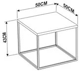 Mesa Lateral Estilo Industrial Cube Preto Texturizado/Preto - Artesano